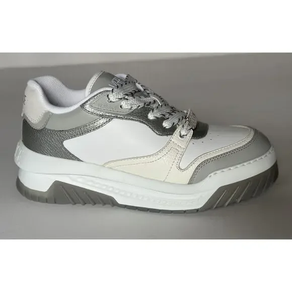 Versace Odissea Mens Leather White/Gray Sneakers 11.5 US (44.5) 1015437 NIB $950